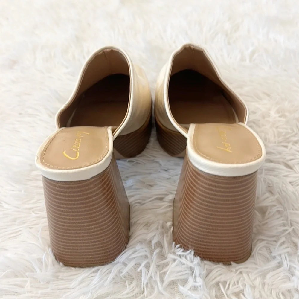 Sam Edelman Shay Mule Vanilla Bean block heel women size 9.5